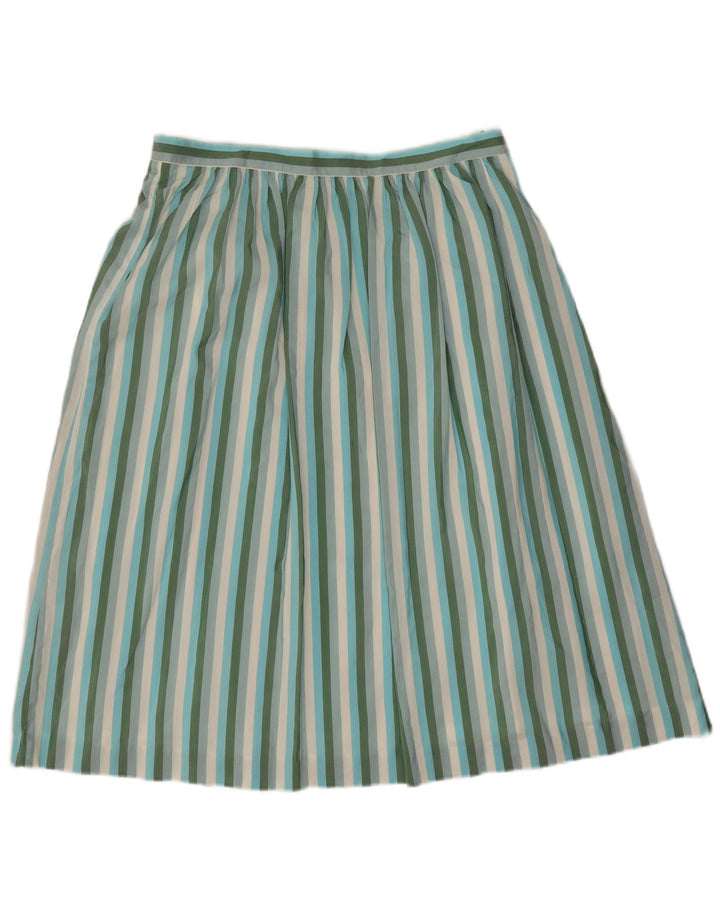 Padovanelle Womens Pleated Skirt W30 Medium Multicoloured Striped Silk