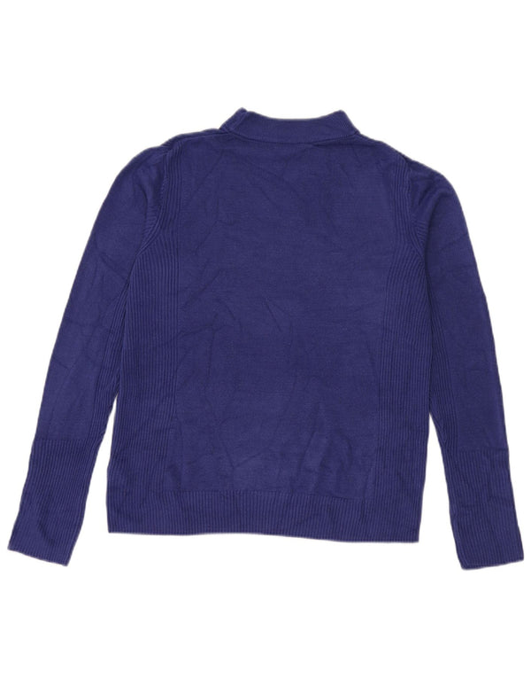 Marks & Spencer Womens Turtle Neck Jumper Sweater UK 12 Medium Navy Blue
