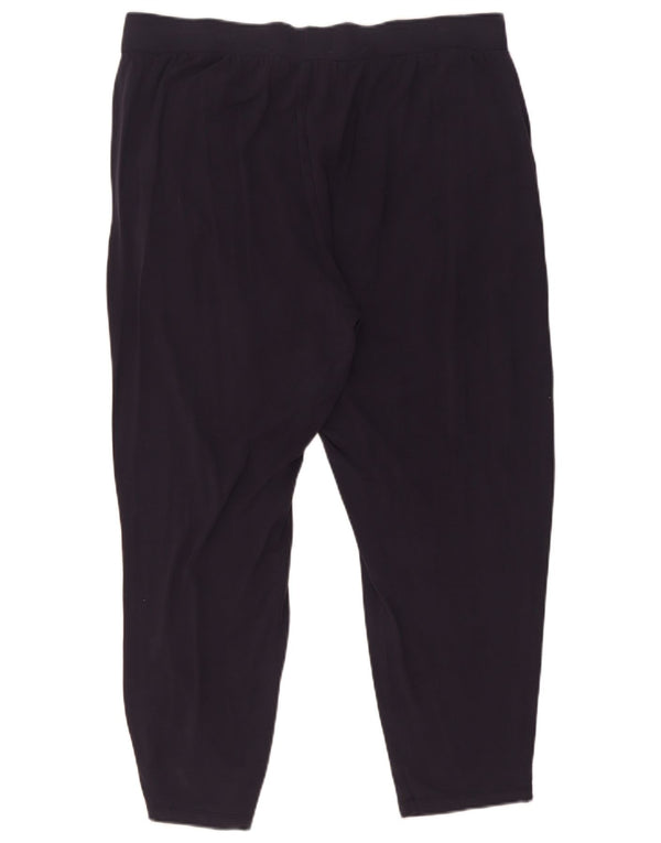Marks & Spencer Womens Tapered Cropped Trousers UK 18 XL W34 L25 Navy Blue