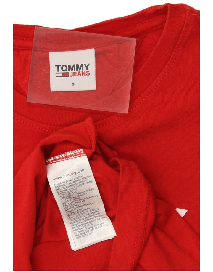 TOMMY HILFIGER Mens Graphic T-Shirt Top Small Red Cotton
