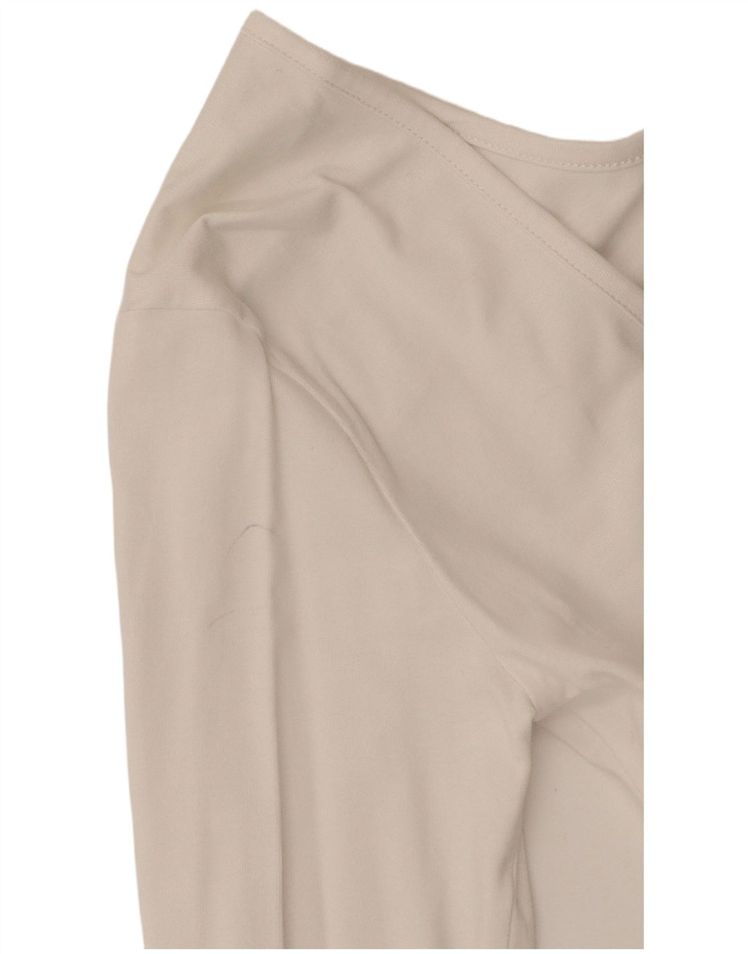 Fila Womens Graphic Long Sleeve Bodysuit UK 12 Medium Off White Cotton