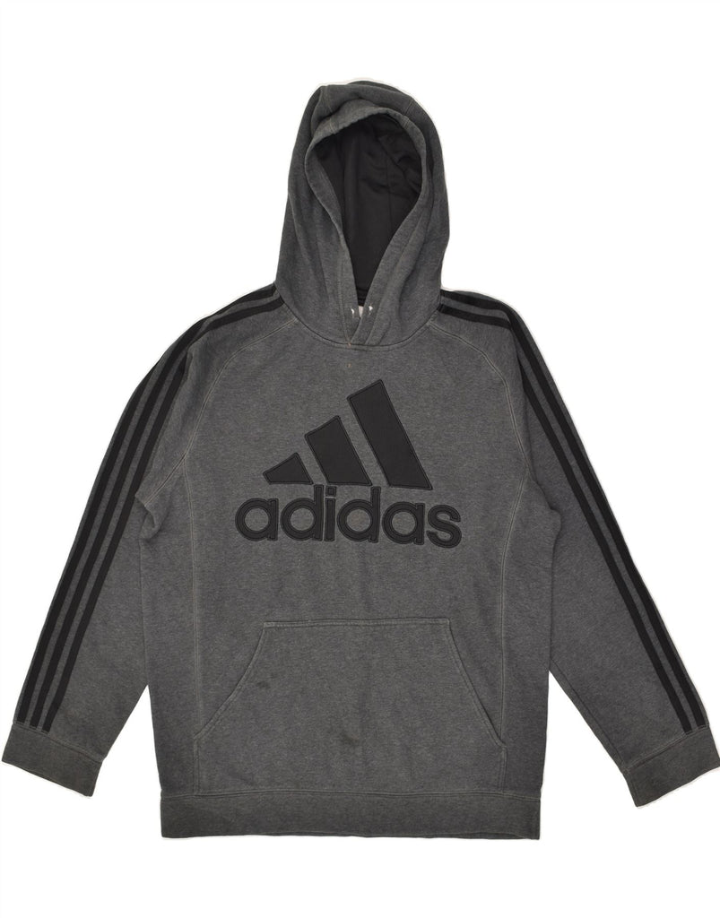 ADIDAS Mens Graphic Hoodie Jumper Medium Grey Cotton | Vintage Adidas | Thrift | Second-Hand Adidas | Used Clothing | Messina Hembry 