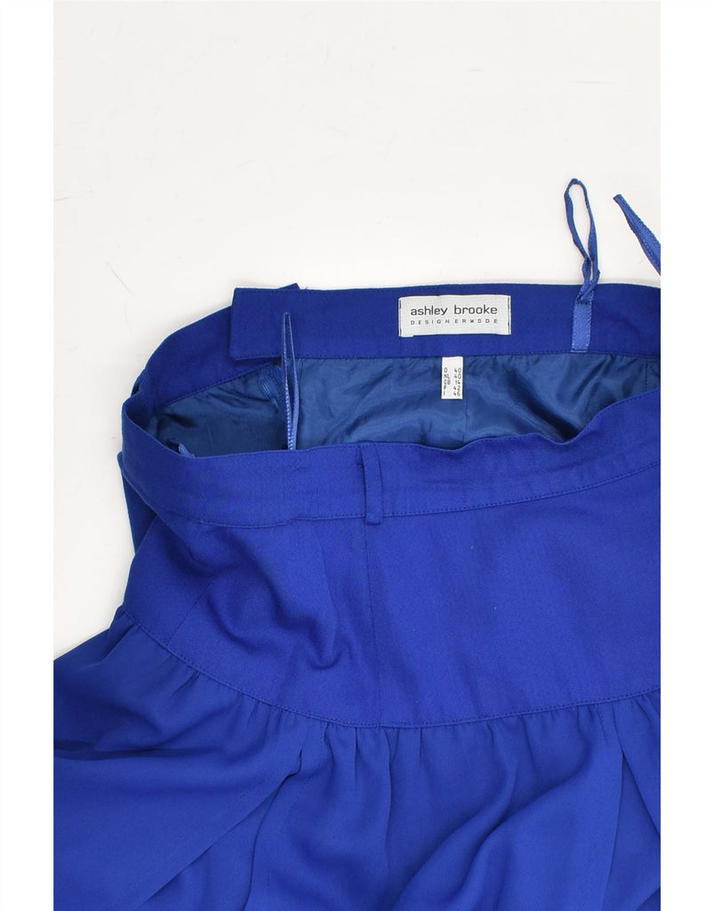 ASHLEY BROOKE Womens High Waist A-Line Skirt UK 14 Large W29 Blue | Vintage Ashley Brooke | Thrift | Second-Hand Ashley Brooke | Used Clothing | Messina Hembry 