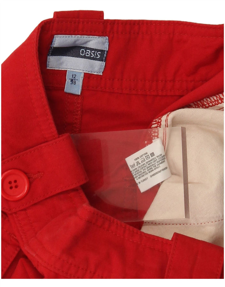 Oasis Womens Cargo Skirt UK 12 Medium W30  Red Cotton