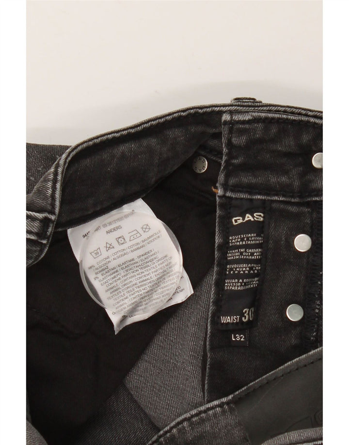 Gas Mens Anders Distressed Slim Jeans W30 L32 Grey Cotton