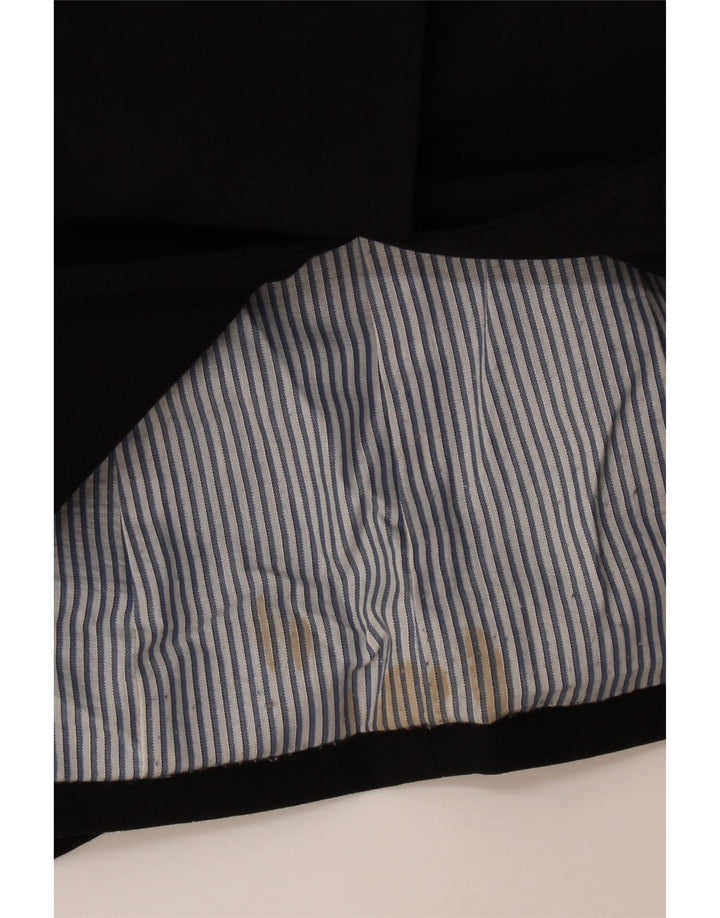 ZARA Womens 1 Button Blazer Jacket UK 10 Small Black Polyester