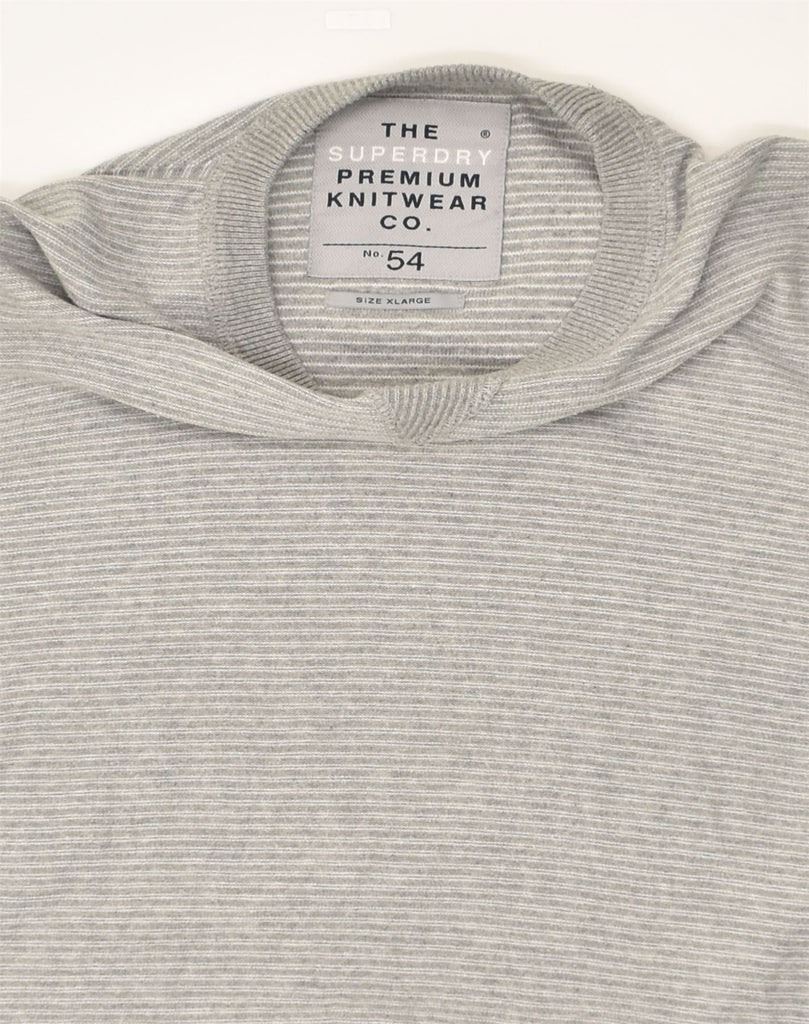 SUPERDRY Mens Crew Neck Jumper Sweater XL Grey Cotton | Vintage Superdry | Thrift | Second-Hand Superdry | Used Clothing | Messina Hembry 