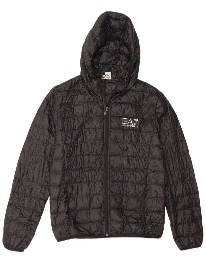 Emporio Armani Mens Hooded Padded Jacket UK 38 Medium Black Polyamide