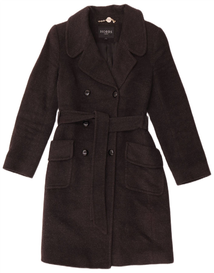 Hobbs Womens Double Breasted Coat UK 8 Small Grey Wool