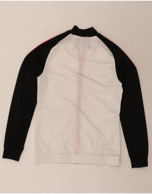 Adidas Girls Tracksuit Top Jacket 14-15 Years White Colourblock Polyester