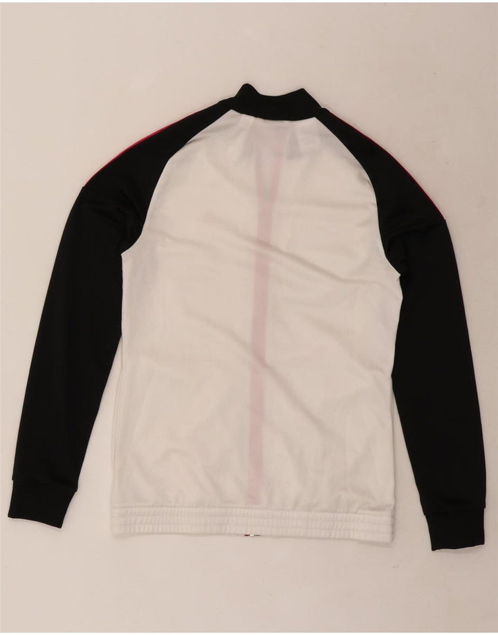 Adidas Girls Tracksuit Top Jacket 14-15 Years White Colourblock Polyester