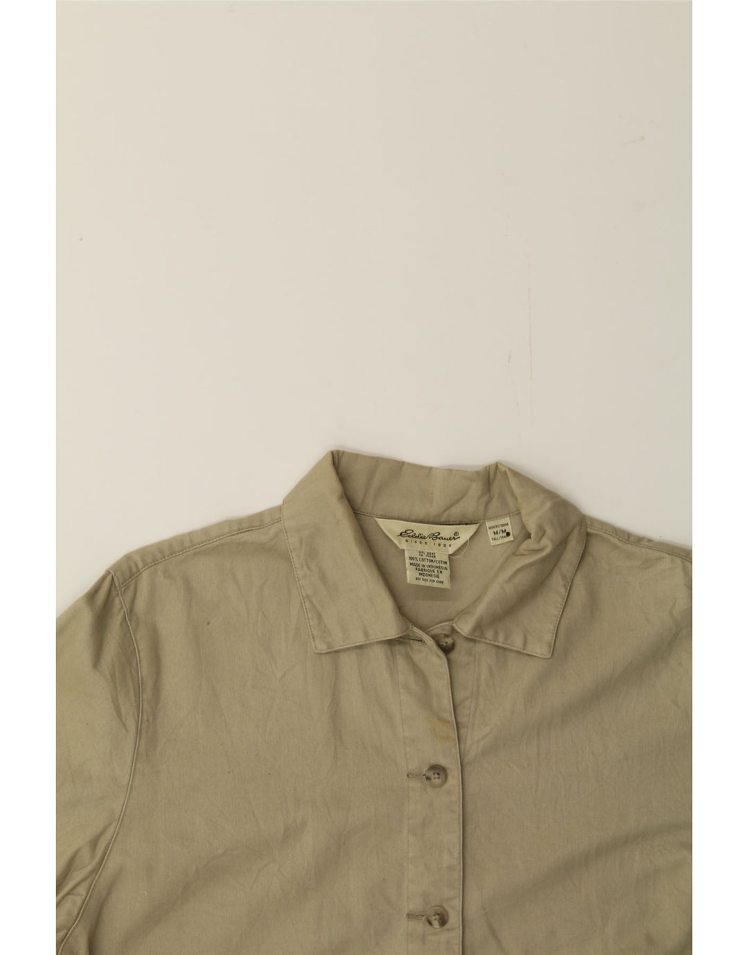 EDDIE BAUER Womens Crop Bomber Jacket UK 14 Medium Beige Cotton Vintage Eddie Bauer and Second-Hand Eddie Bauer from Messina Hembry 