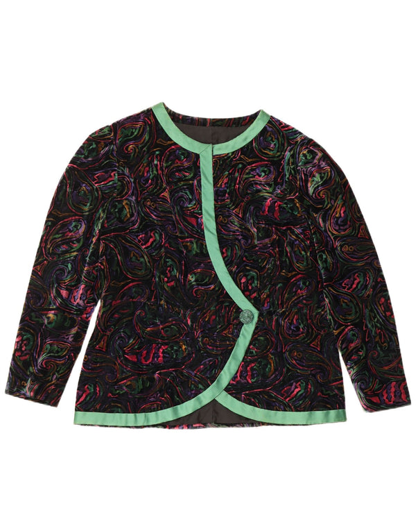 VINTAGE Womens 1 Button 2 Piece Skirt Set UK 12 Medium W32 Multicoloured