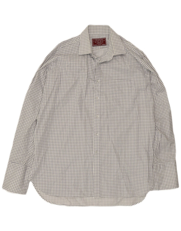 Charles Tyrwhitt Mens Shirt Size 42 16 1/2 Large White Check Cotton