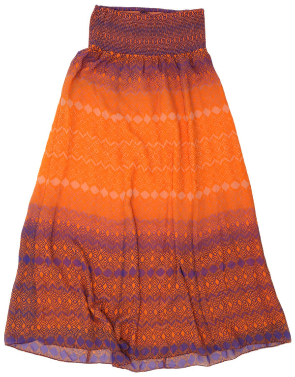 Monsoon Womens High Waist A-Line Skirt Large W32 Orange Striped
