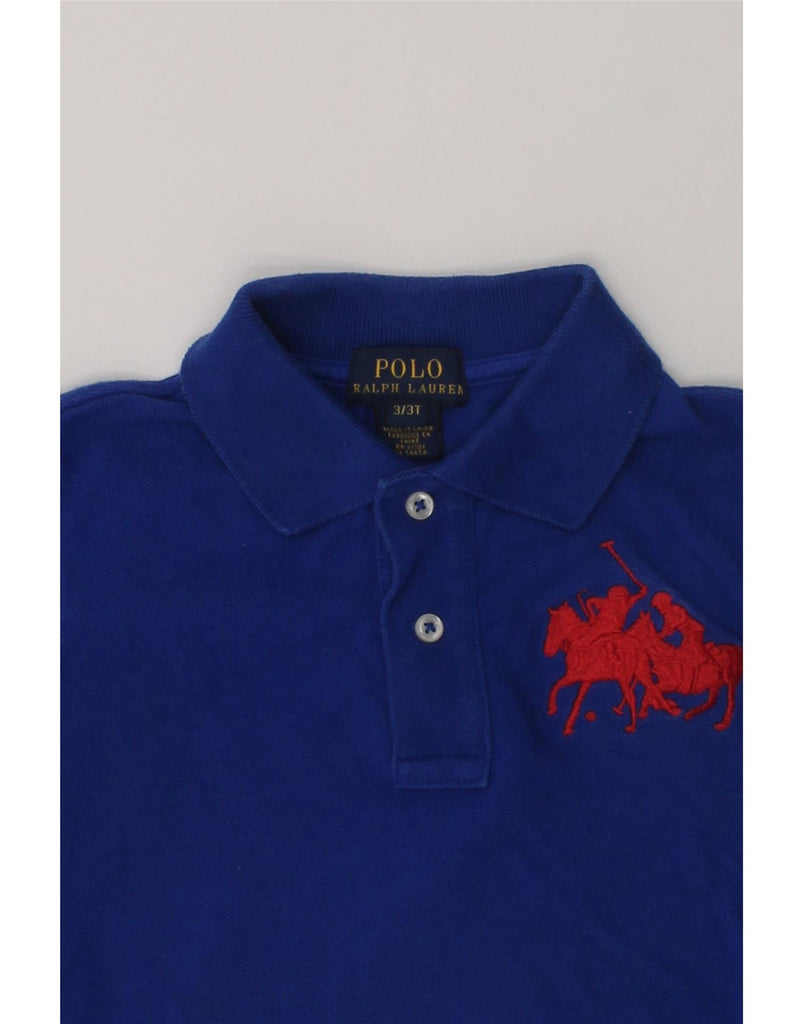 POLO RALPH LAUREN Boys Long Sleeve Polo Shirt 2-3 Years Blue Cotton | Vintage Polo Ralph Lauren | Thrift | Second-Hand Polo Ralph Lauren | Used Clothing | Messina Hembry 