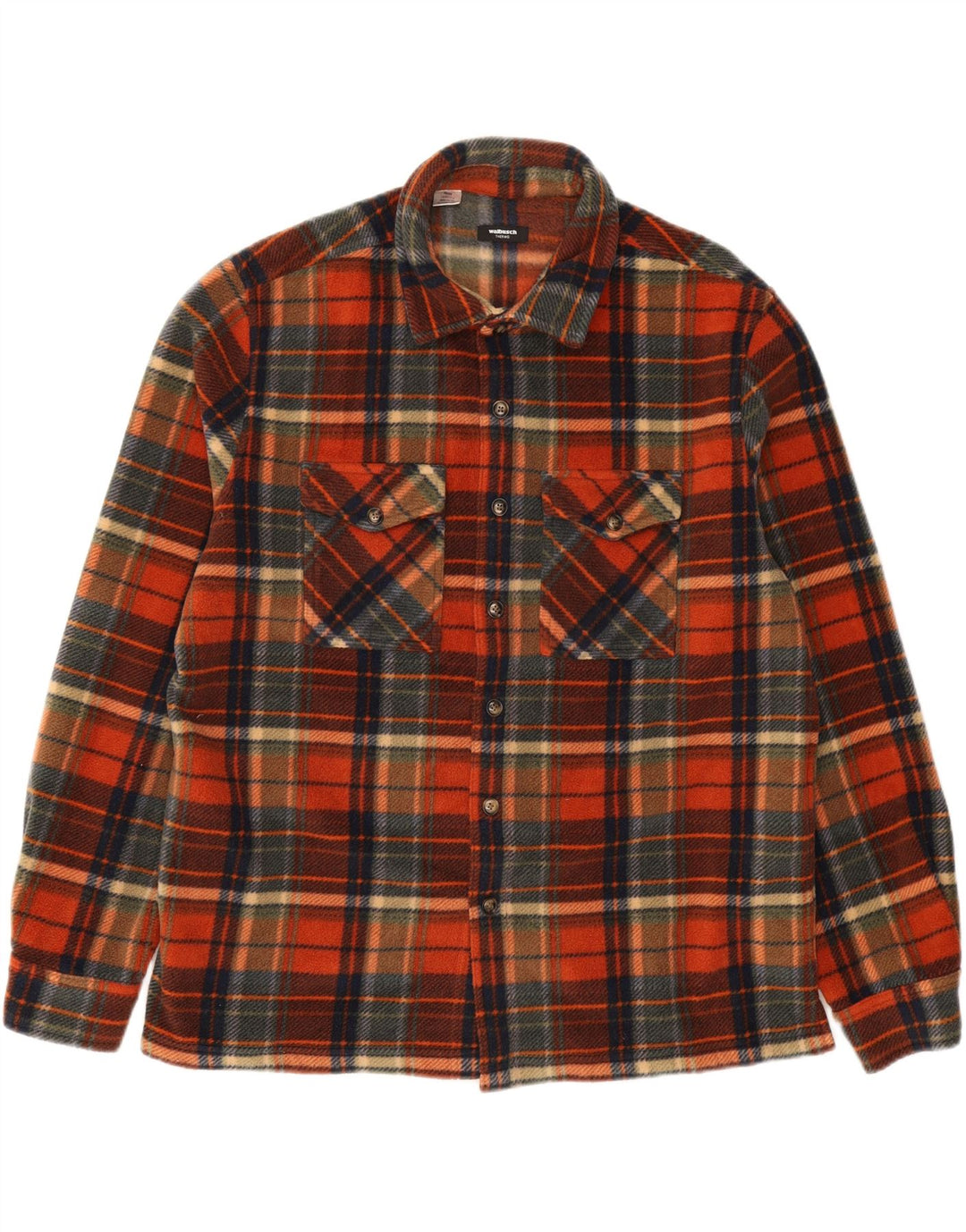 WALBUSCH Mens Regular Fit Fleece Shirt Size 43/44 XL Multicoloured Check Vintage Walbusch and Second-Hand Walbusch from Messina Hembry 