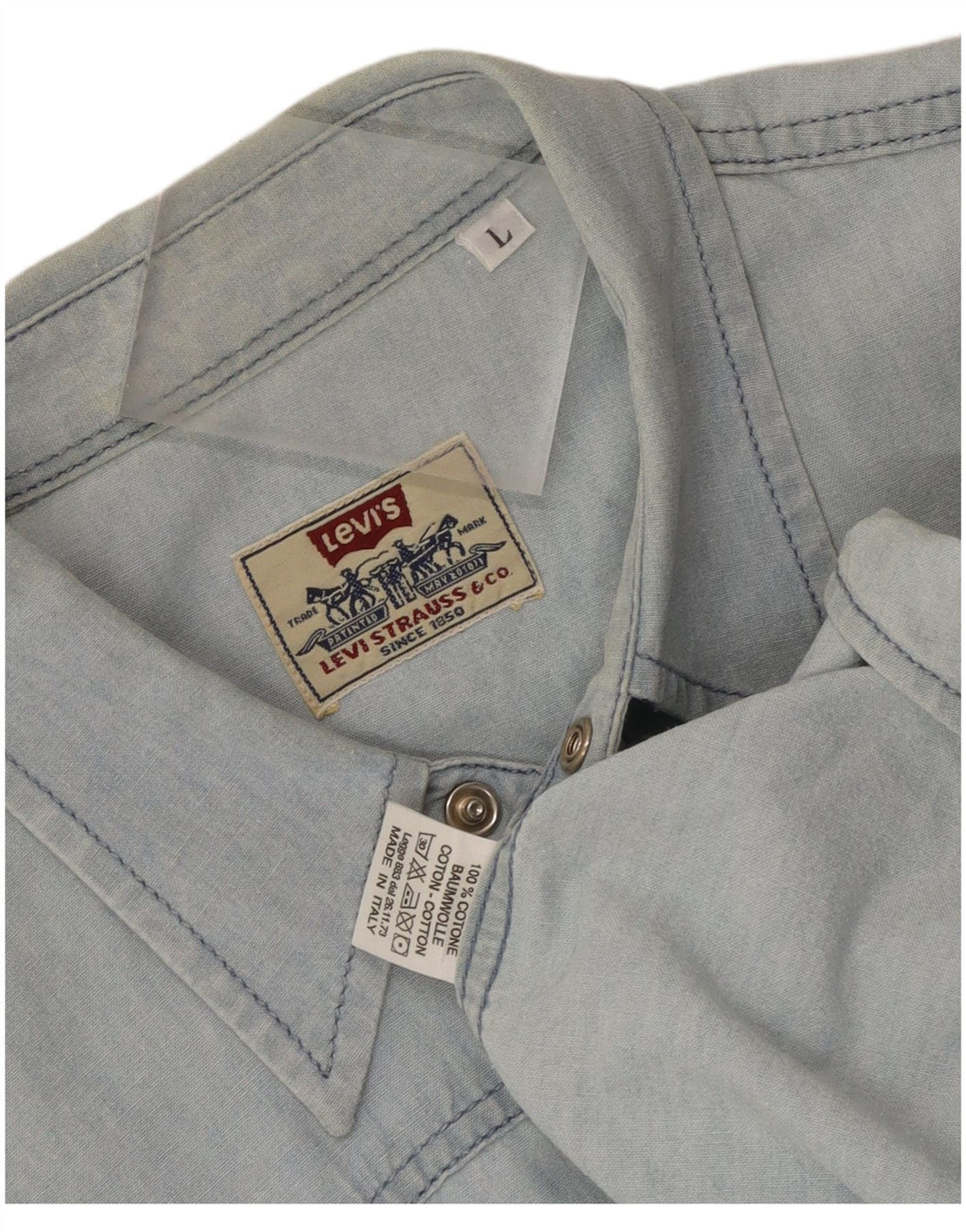 Levi's Mens Denim Shirt Large Blue Cotton