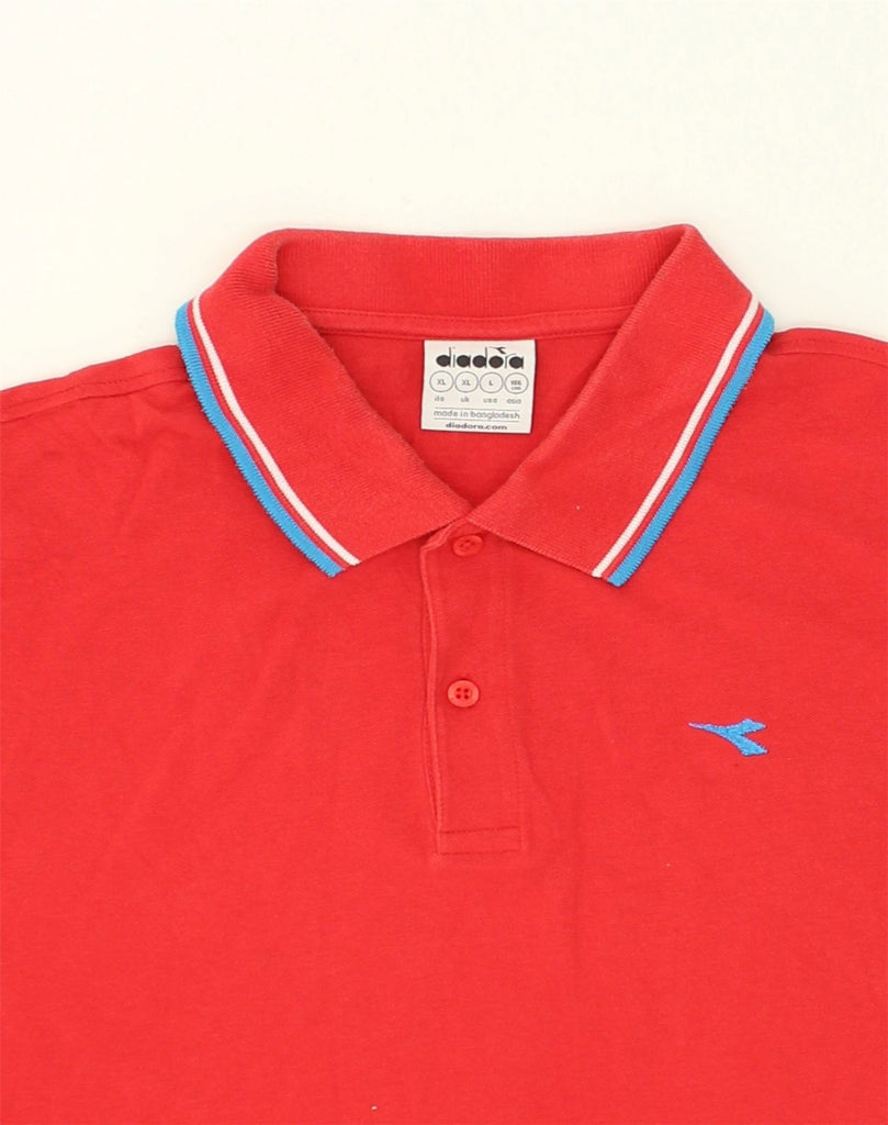 DIADORA Mens Polo Shirt XL Red Cotton | Vintage Diadora | Thrift | Second-Hand Diadora | Used Clothing | Messina Hembry 