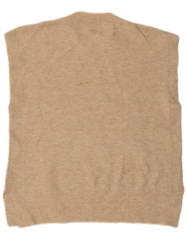 Marks & Spencer Womens Vest Tank Top UK 14 Medium Beige Acrylic