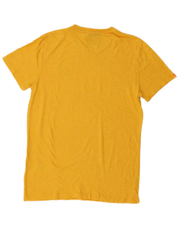 Superdry Mens T-Shirt Top Medium Yellow Cotton