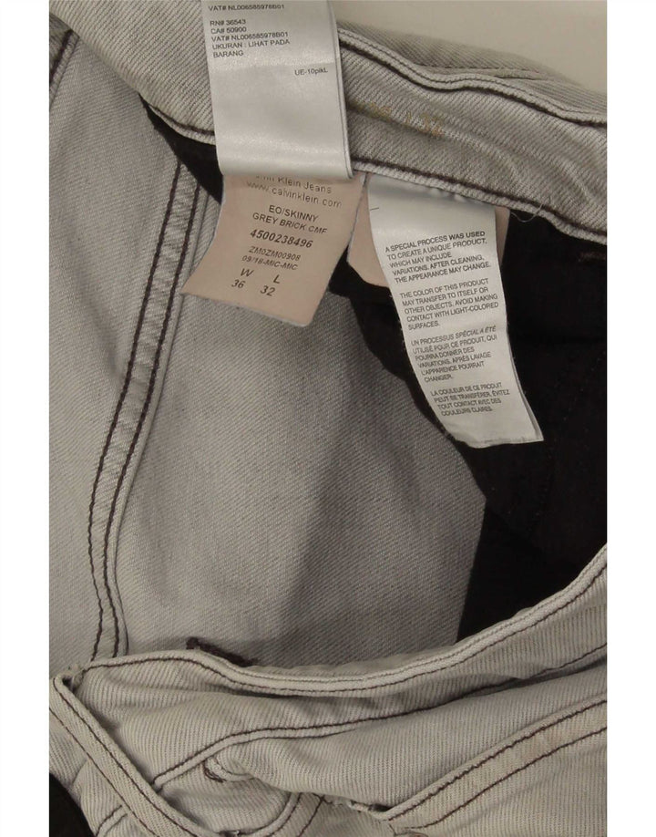 Calvin Klein Mens Slim Jeans W36 L32 Grey Cotton