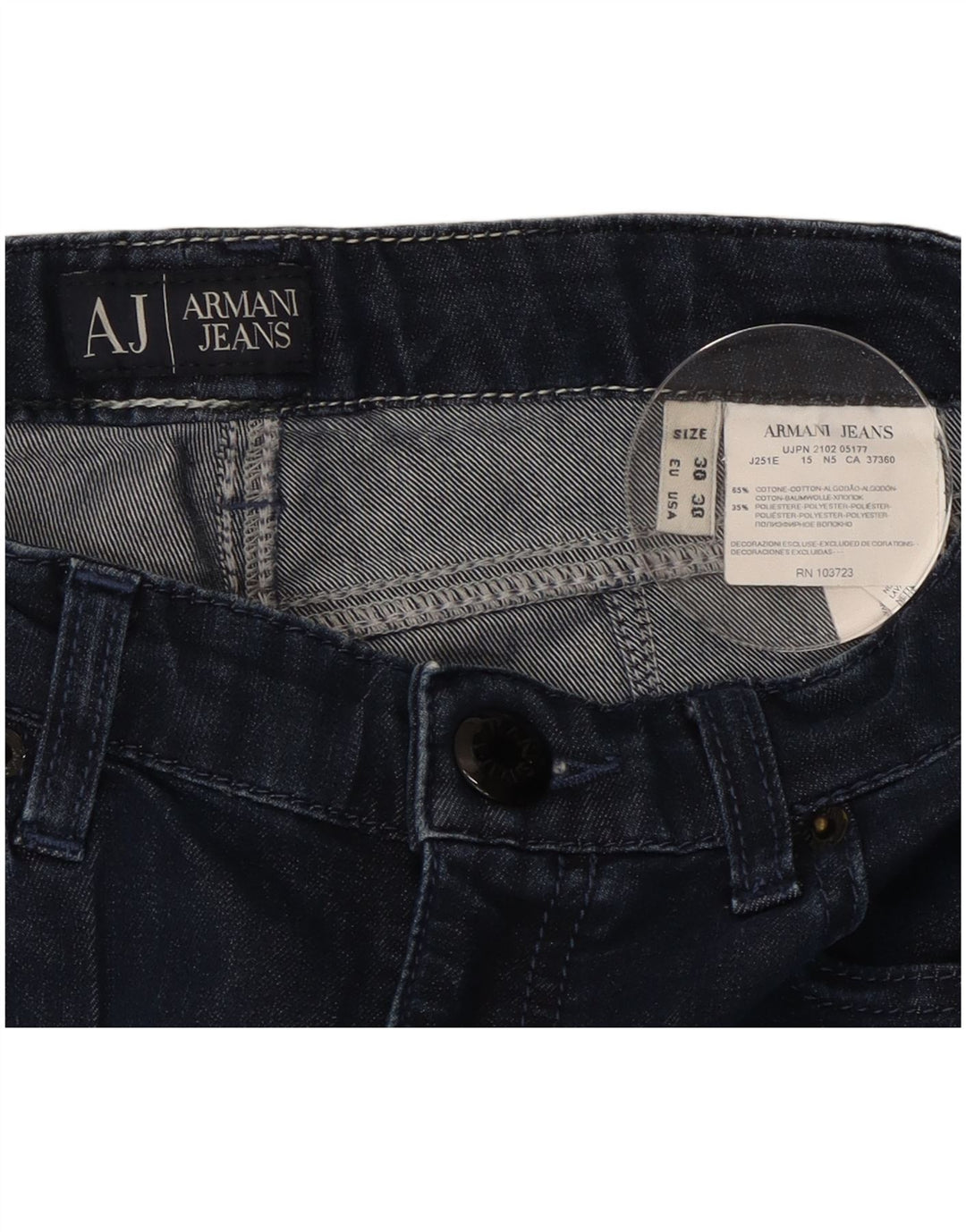 Armani Womens Slim Jeans W30 L29 Navy Blue Cotton