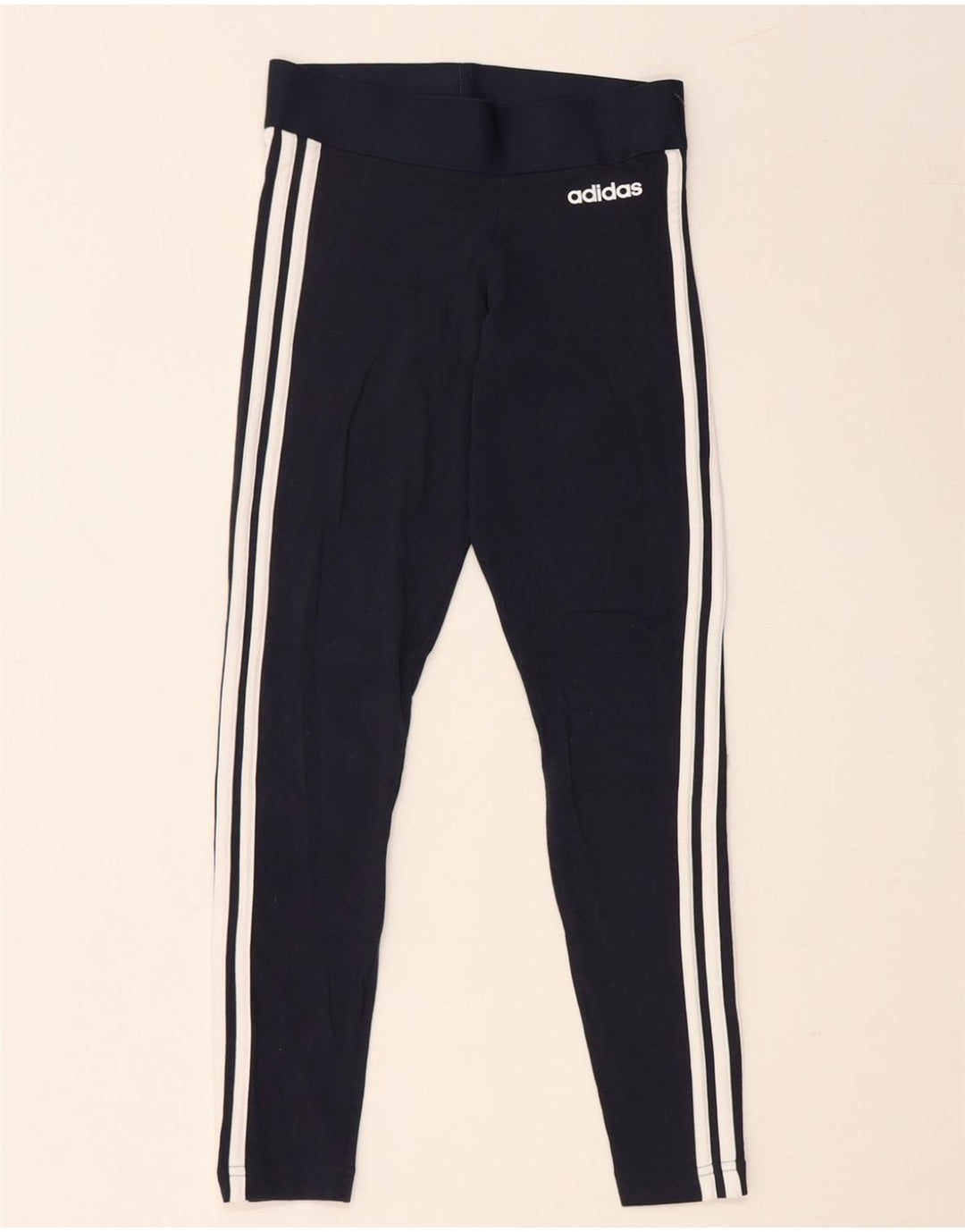 ADIDAS Womens Leggings UK 4/6 XS Navy Blue Cotton