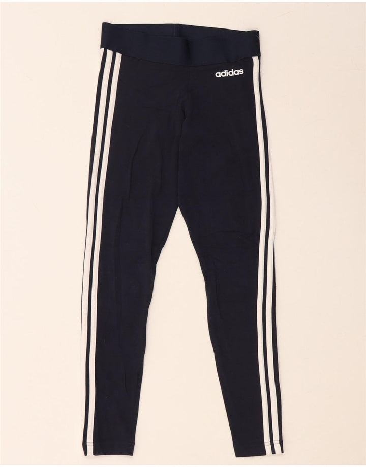 ADIDAS Womens Leggings UK 4/6 XS Navy Blue Cotton