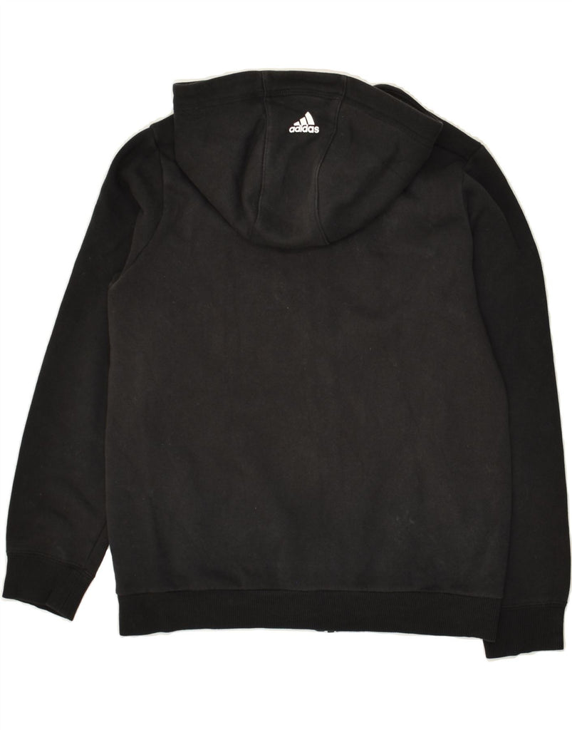 ADIDAS Boys Graphic Zip Hoodie Sweater 11-12 Years Black Cotton | Vintage Adidas | Thrift | Second-Hand Adidas | Used Clothing | Messina Hembry 