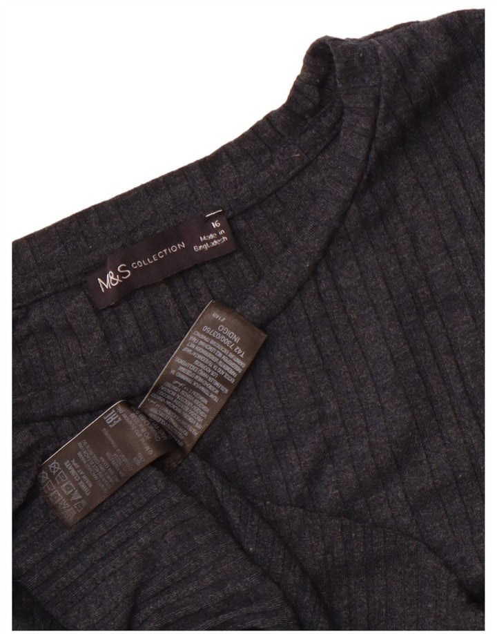 Marks & Spencer Womens A-Line Dress UK 16 Large Navy Blue Polyester