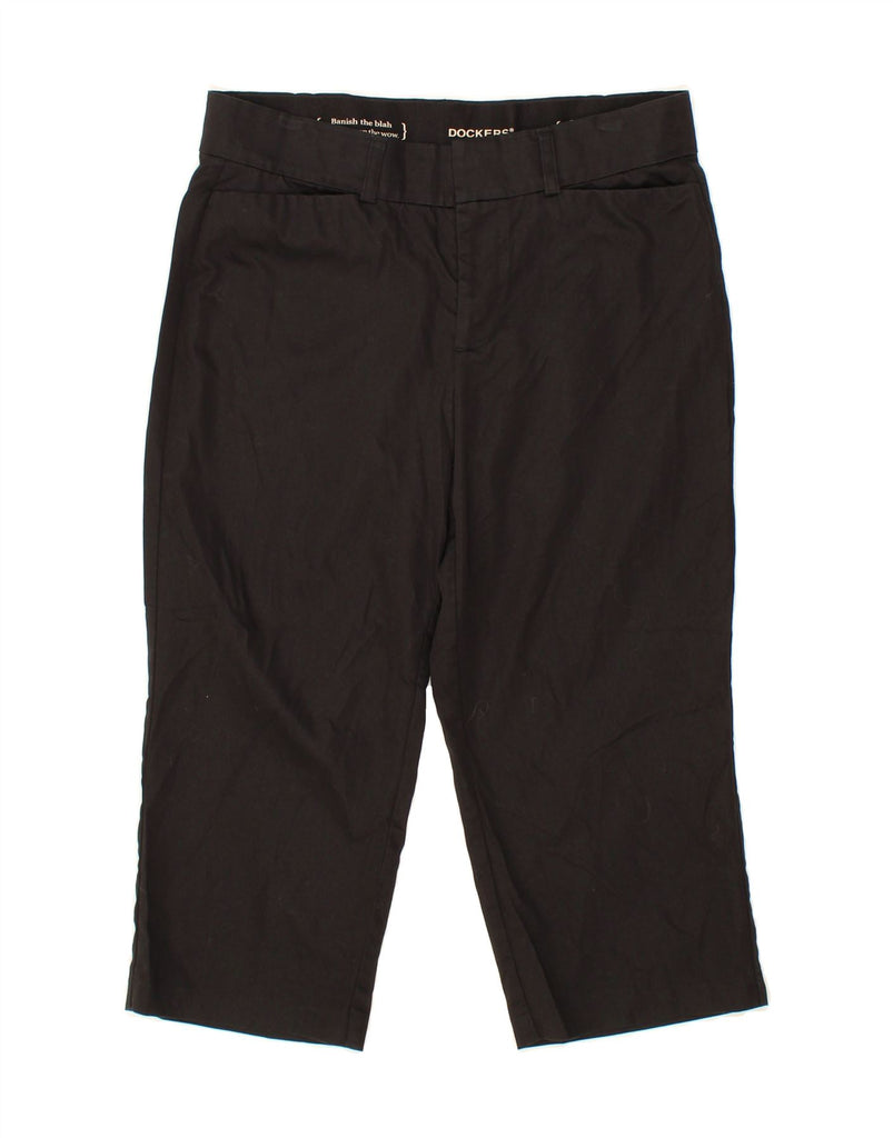 DOCKERS Womens Straight Capri Trousers US 10 Large W32 L20 Black Cotton Vintage Dockers and Second-Hand Dockers from Messina Hembry 