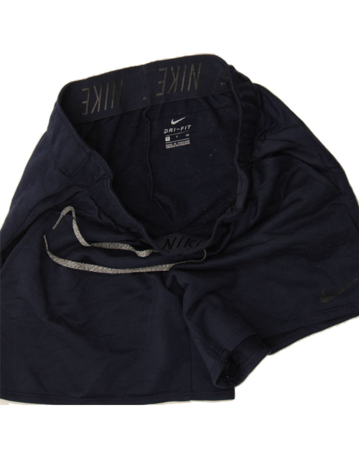 NIKE Womens Dri Fit Sport Shorts UK 10 Small  Navy Blue Polyester Vintage Nike and Second-Hand Nike from Messina Hembry 