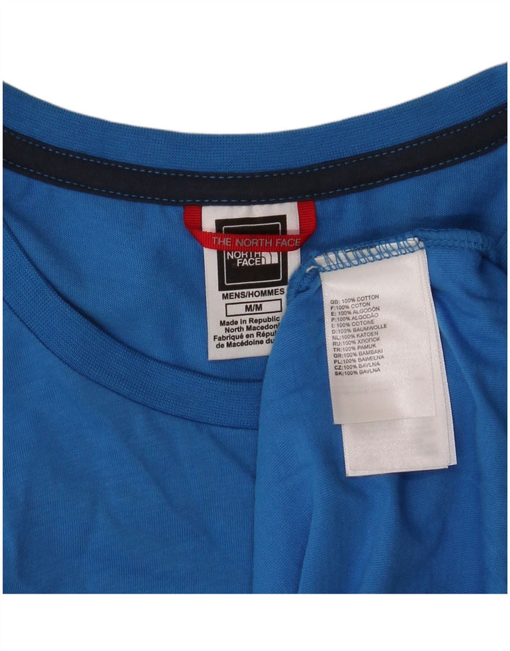 The North Face Mens Graphic T-Shirt Top Medium Blue Cotton