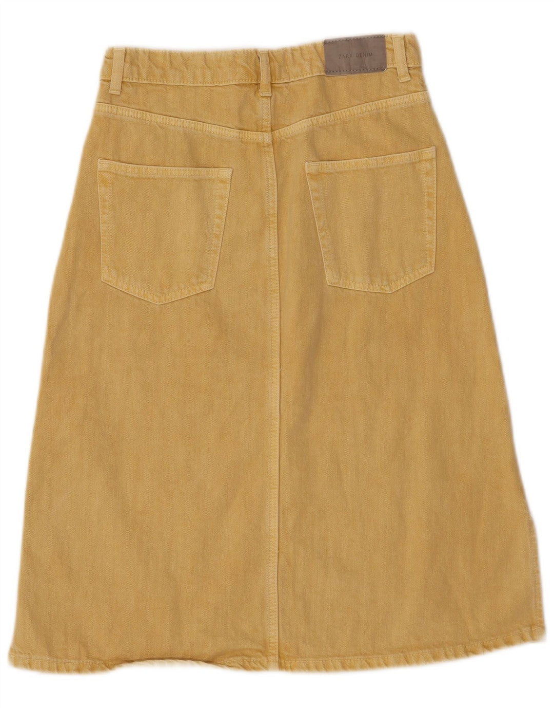 ZARA Girls Denim Skirt 13-14 Years W26  Yellow Cotton