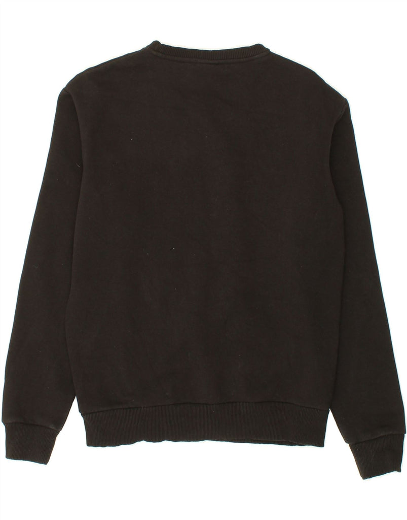 ELLESSE Womens Oversized Graphic Sweatshirt Jumper UK 8 Small Black Cotton Vintage Ellesse and Second-Hand Ellesse from Messina Hembry 