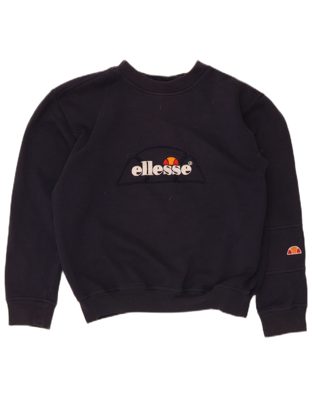 Ellesse Womens Graphic Oversized Sweatshirt Jumper UK 10 Small Navy Blue