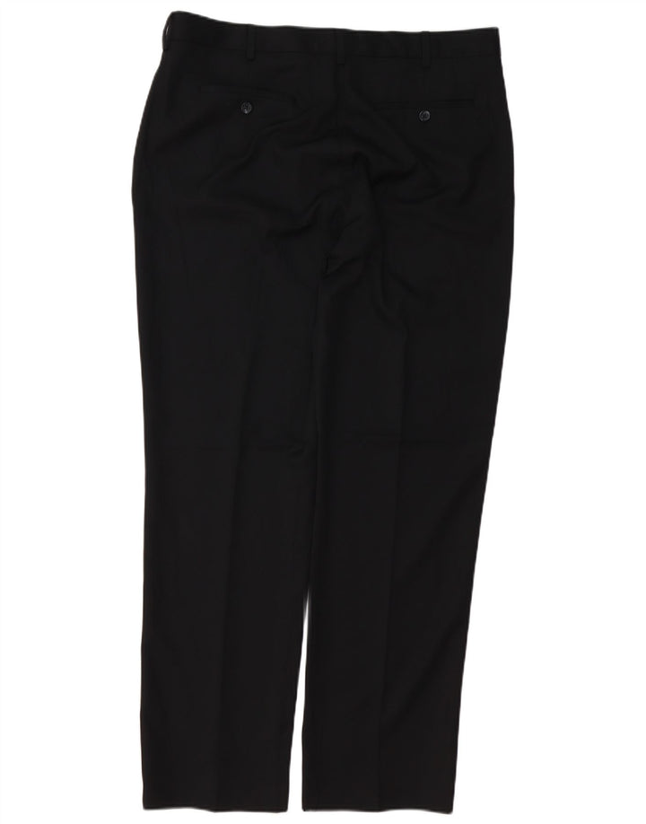 Izod Mens Straight Suit Trousers W36 L32 Black Polyester