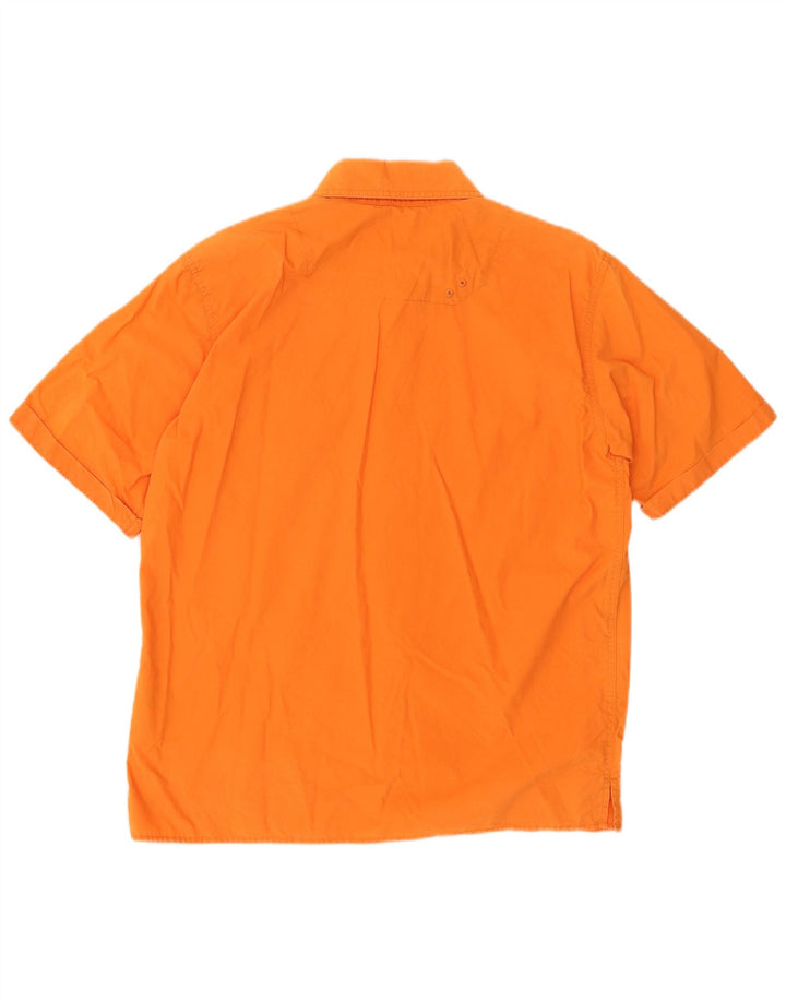 COLUMBIA Mens Short Sleeve Shirt Small Orange Polyester
