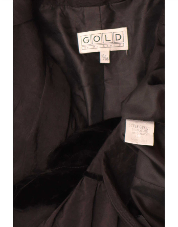 Gold By Michael H Womens Blazer Jacket UK 10 Small Black Polyester