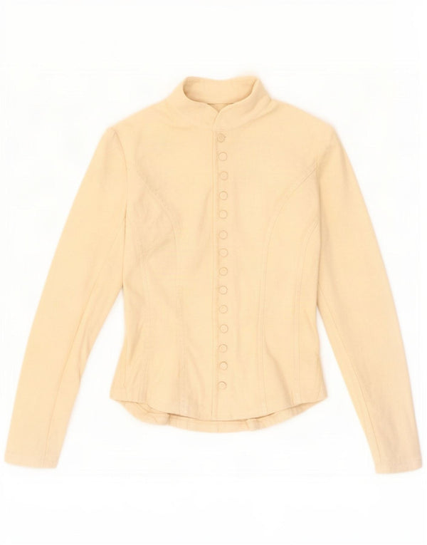Ralph Lauren Womens Shirt Blouse UK 8 Small Beige Cotton