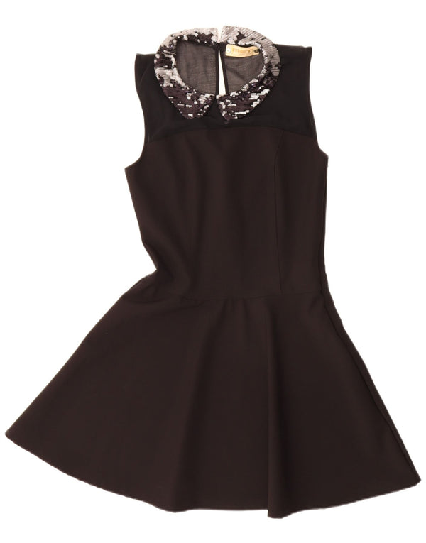MET Womens Sleeveless Swing Dress UK 10 Small Black Polyester