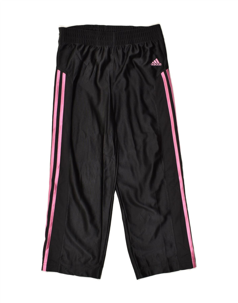 ADIDAS Girls Tracksuit Trousers 7-8 Years Black Polyester | Vintage Adidas | Thrift | Second-Hand Adidas | Used Clothing | Messina Hembry 