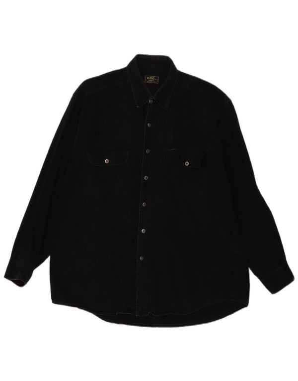 Lee Mens Denim Shirt Large Black Cotton