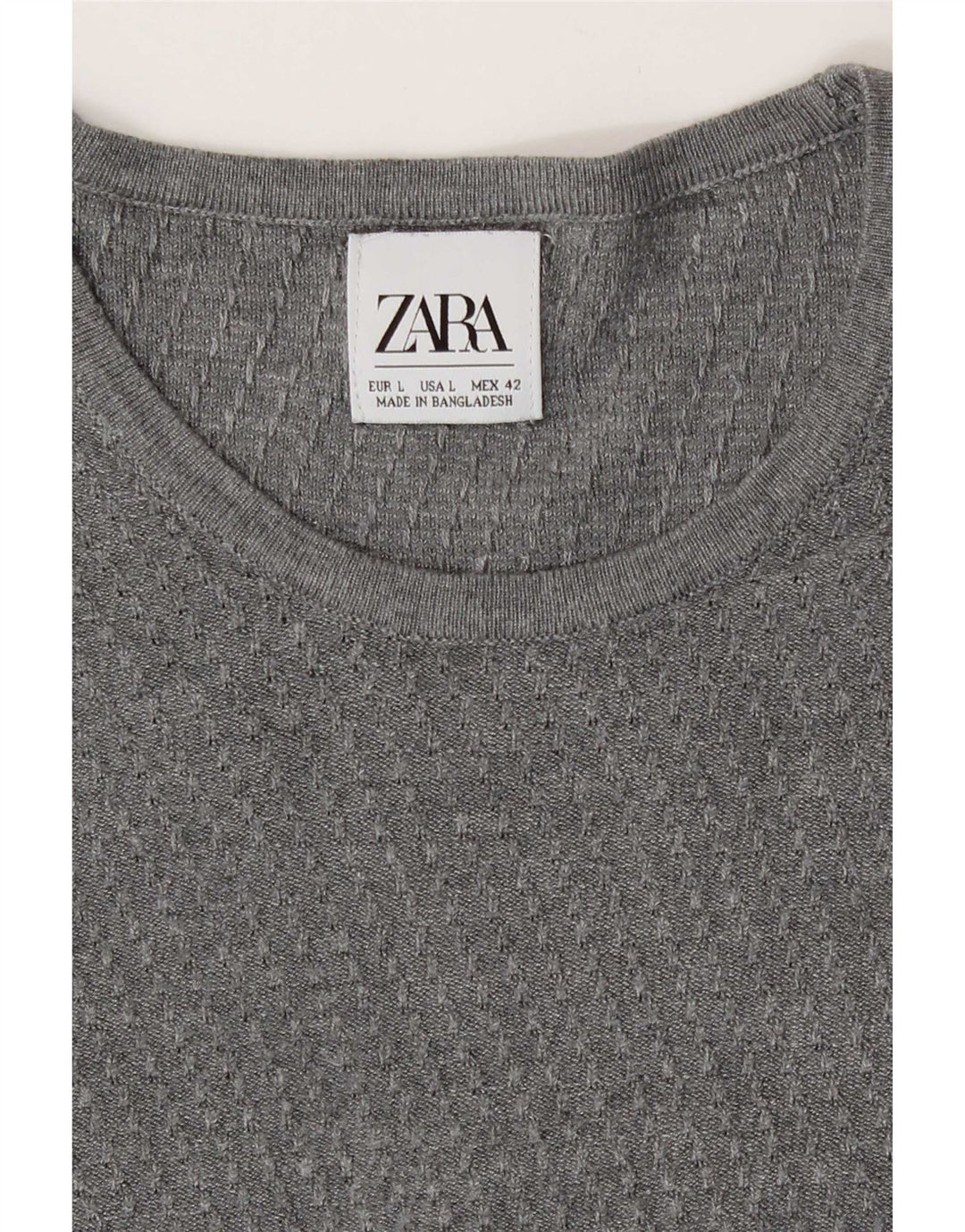 Zara Mens Crew Neck Jumper Sweater Large Grey