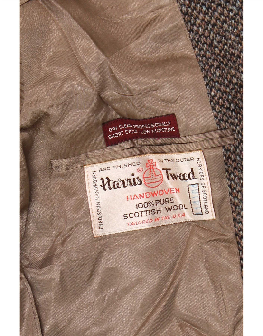 Harris Tweed Mens 2 Button Blazer Jacket UK 38 Medium Grey Wool