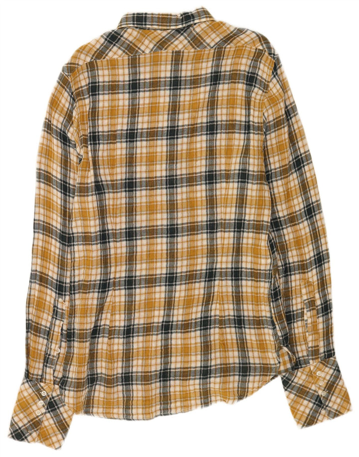 Cycle Mens Checked  Flannel Shirt XL Yellow Check Cotton