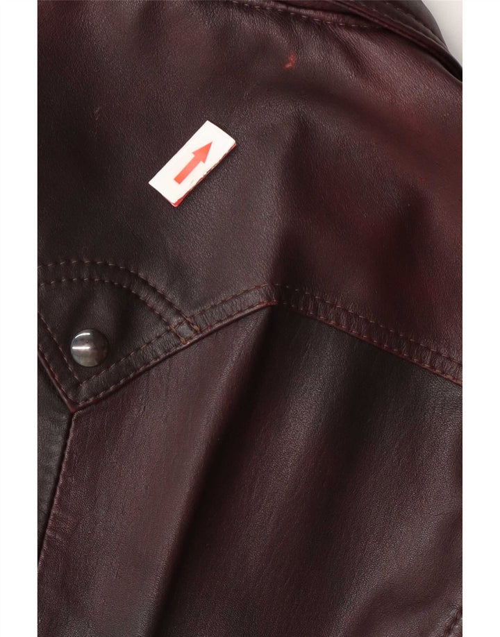 Vintage Mens Leather Jacket IT 50 Large Burgundy
