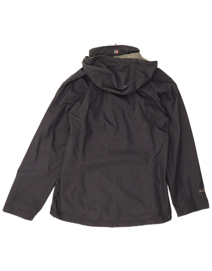 Berghaus Womens Hooded Rain Jacket UK 16 Large Navy Blue Polyamide