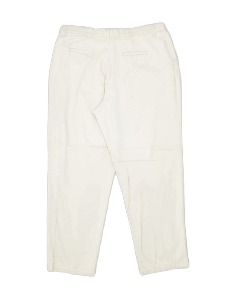 LEE Womens Tapered Chino Trousers US 18 2XL W40 L30 Off White Cotton | Vintage Lee | Thrift | Second-Hand Lee | Used Clothing | Messina Hembry 